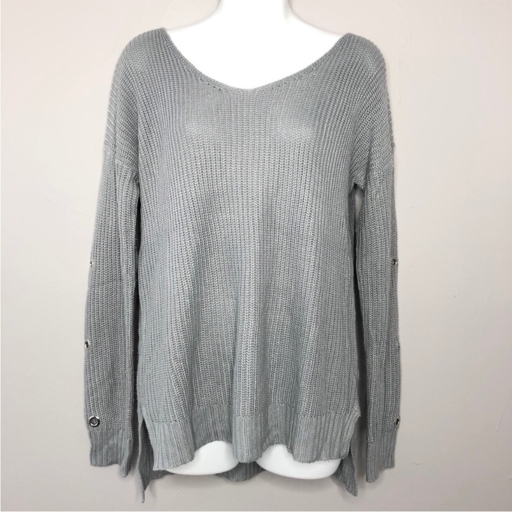 OLIVE + OAK Grey Knit Slouchy Oversized Sweater Size Medium